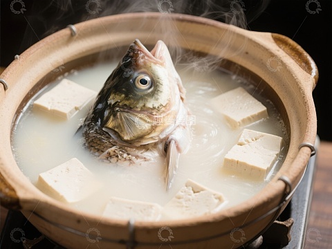 鱼头豆腐汤热气腾腾