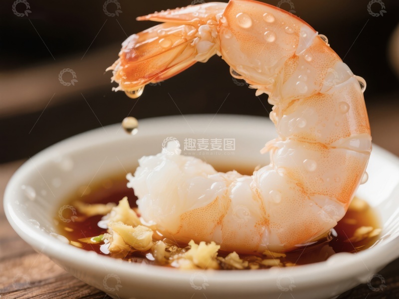 高清大图下载【趣麦麦图】鲜虾蘸酱，美味诱人