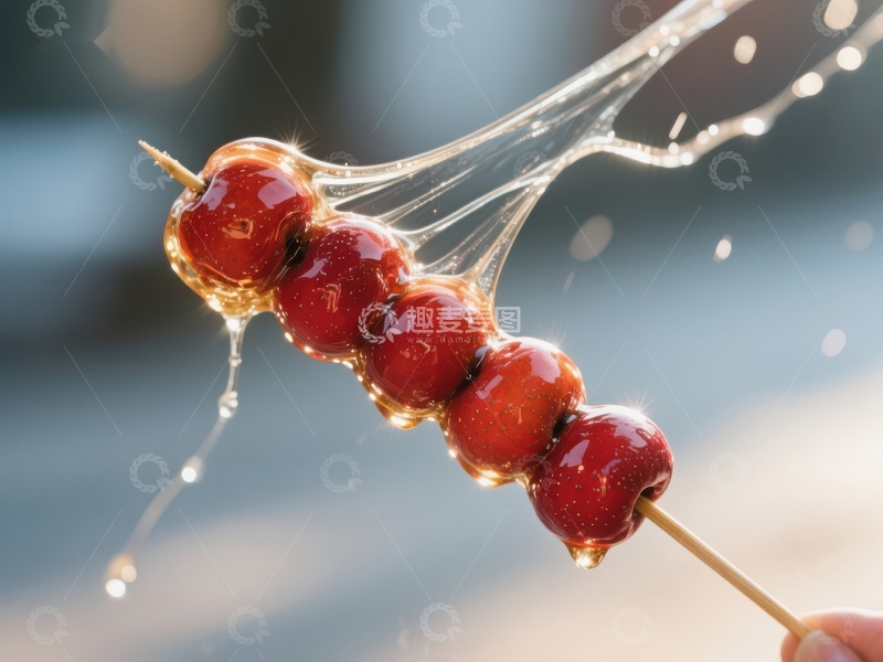 高清大图下载【趣麦麦图】糖葫芦上的甜蜜拉丝
