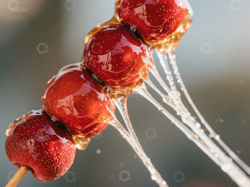 高清大图下载【趣麦麦图】糖葫芦上的冰糖融化特写