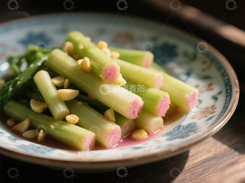 高清大图下载【趣麦麦图】清炒芹菜配松子