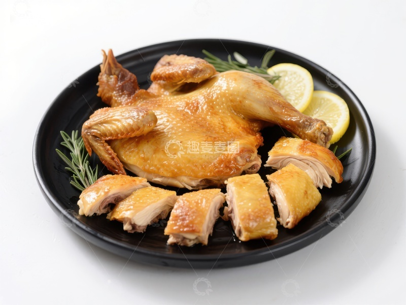高清大图下载【趣麦麦图】烤鸡配柠檬与迷迭香