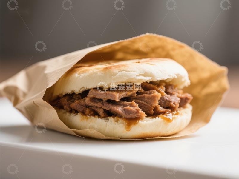 高清大图下载【趣麦麦图】美味肉夹馍，传统中式小吃