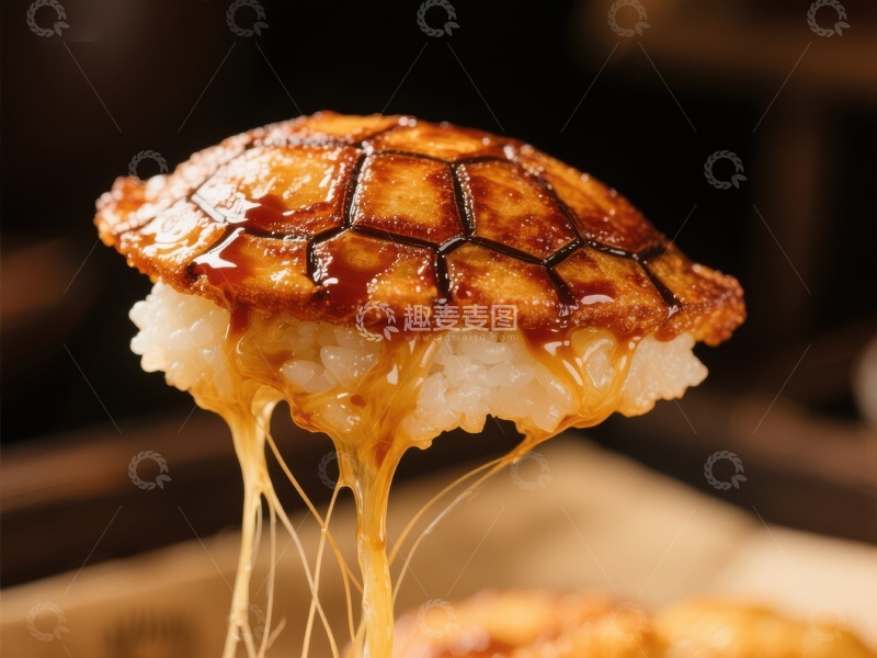 高清大图下载【趣麦麦图】拉丝芝士盖饭特写
