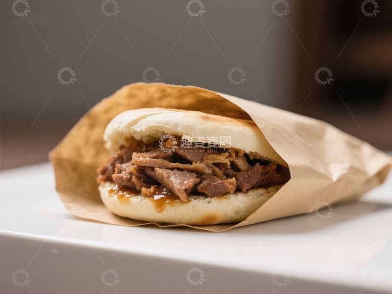 高清大图下载【趣麦麦图】美味肉夹馍，传统中式小吃