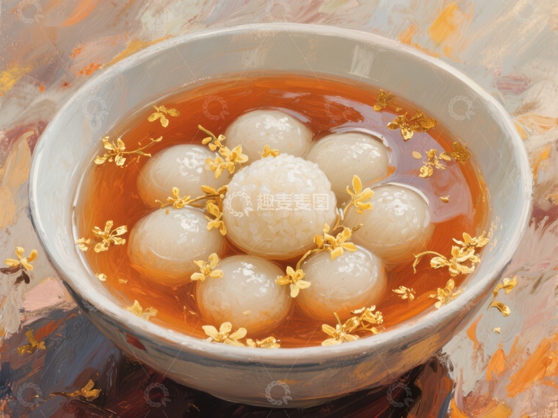 高清大图下载【趣麦麦图】桂花汤圆，甜蜜温馨的美食