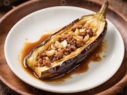 烤茄子配蒜蓉肉末