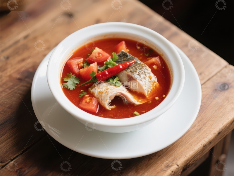 高清大图下载【趣麦麦图】番茄鱼片汤，鲜美可口