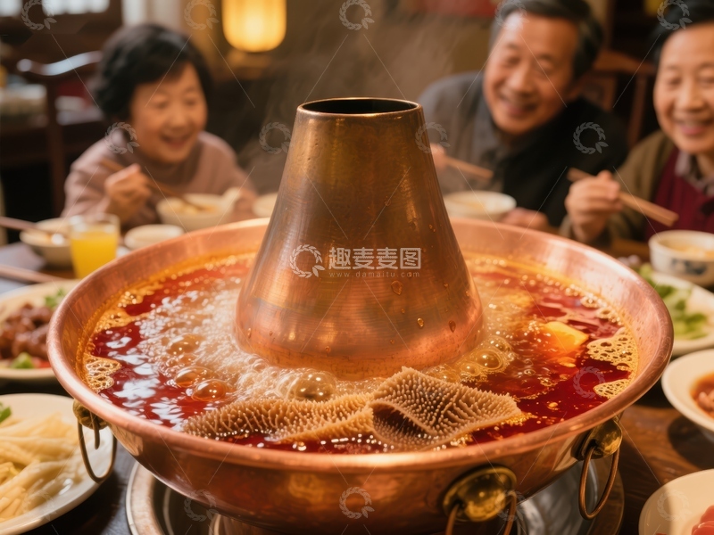 高清大图下载【趣麦麦图】火锅宴欢聚一堂