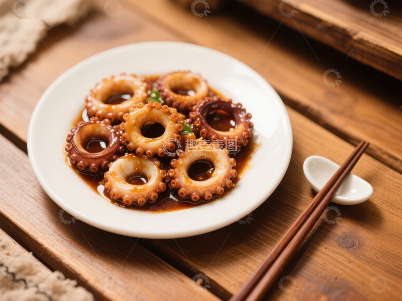 高清大图下载【趣麦麦图】酱汁小章鱼，美味海鲜佳肴