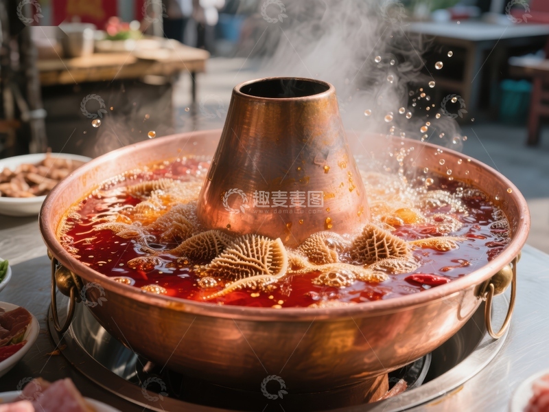 高清大图下载【趣麦麦图】热气腾腾的火锅美食