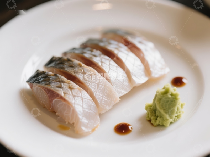 高清大图下载【趣麦麦图】精致鱼片配芥末酱油