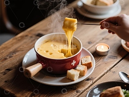 热气腾腾的奶酪火锅