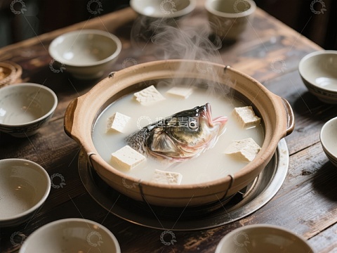 热气腾腾的鱼头豆腐汤