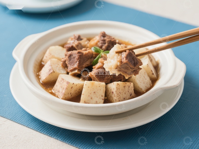 高清大图下载【趣麦麦图】芋头排骨炖汤，美味营养