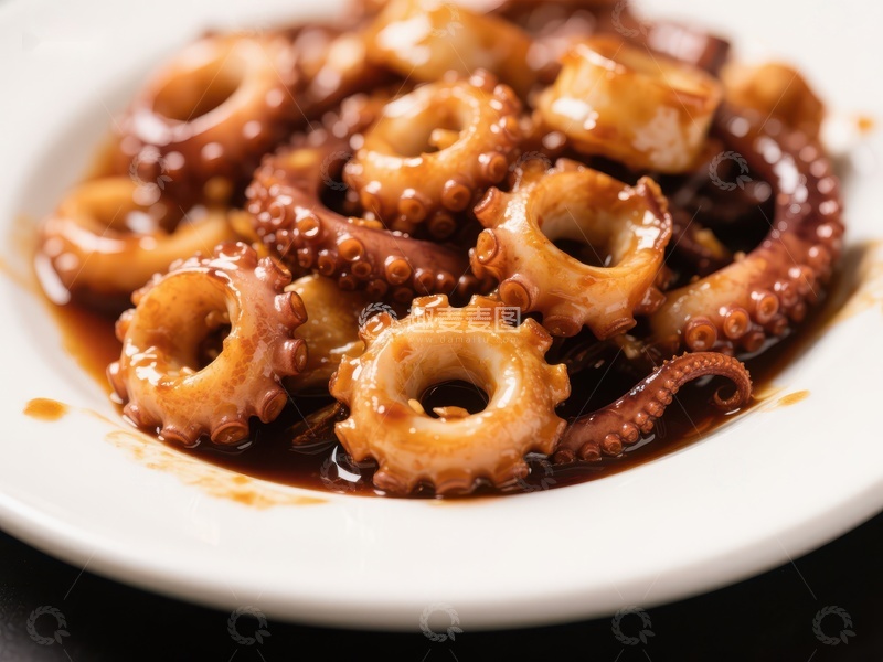 高清大图下载【趣麦麦图】美味章鱼圈配酱汁