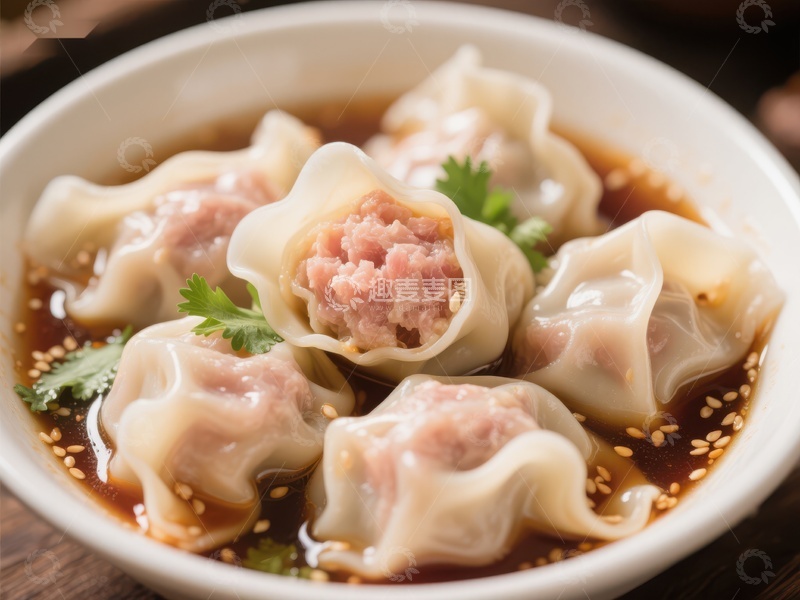 高清大图下载【趣麦麦图】鲜美馄饨，汤汁浓郁