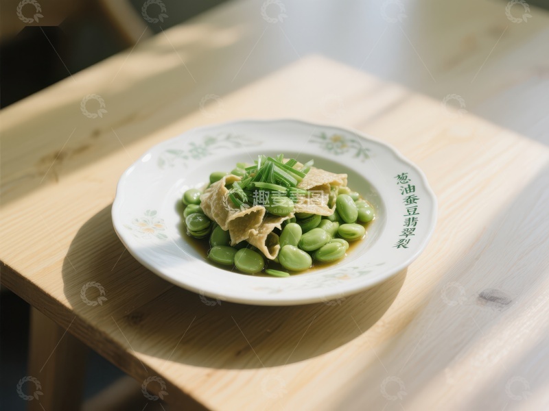 高清大图下载【趣麦麦图】清炒毛豆配豆腐皮，简约美食