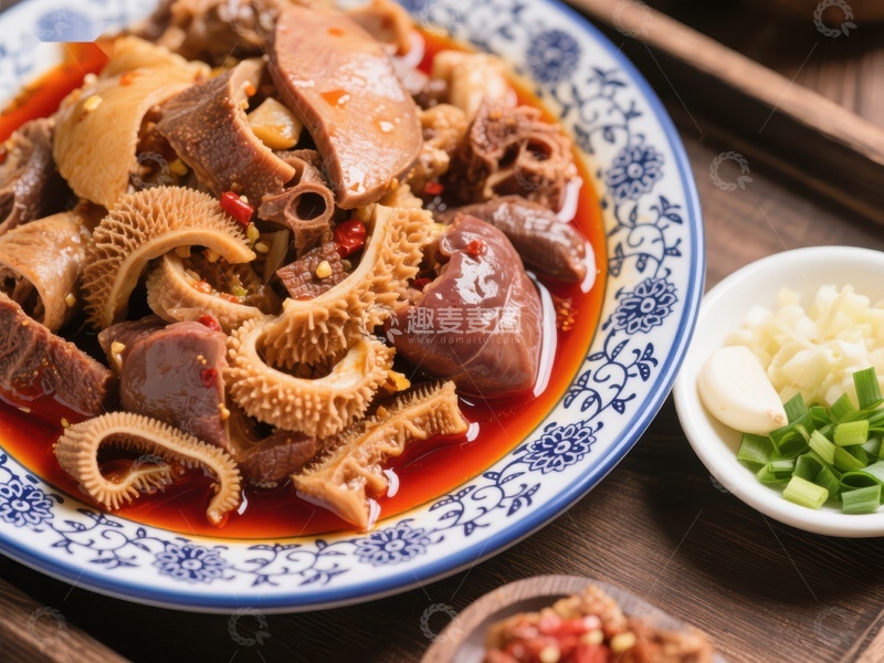 高清大图下载【趣麦麦图】-麻辣牛杂拼盘，鲜香诱人