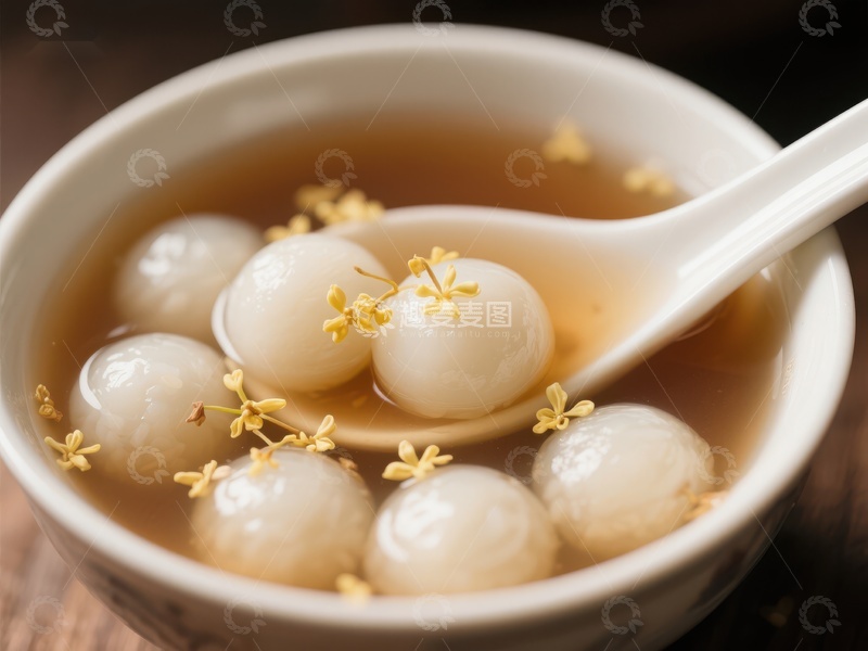 高清大图下载【趣麦麦图】桂花汤圆，甜蜜传统美食