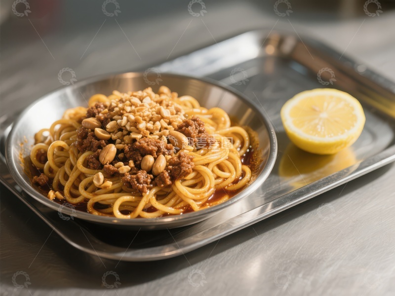 高清大图下载【趣麦麦图】意大利面配坚果与柠檬
