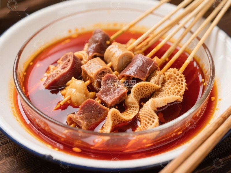 高清大图下载【趣麦麦图】麻辣串串香，红油浸渍的美味