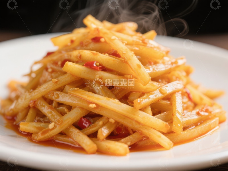 高清大图下载【趣麦麦图】香辣土豆丝热气腾腾