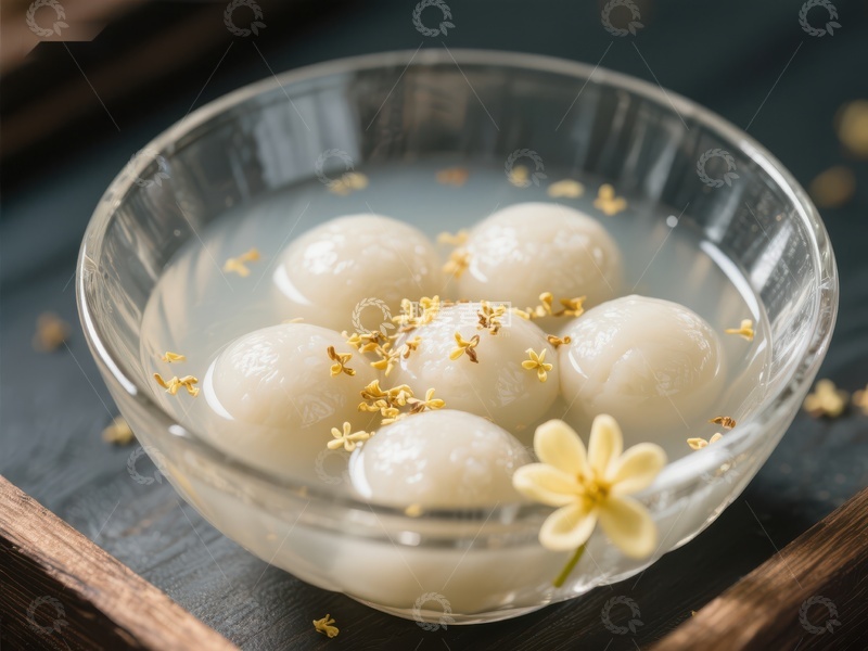高清大图下载【趣麦麦图】桂花汤圆，清甜可口