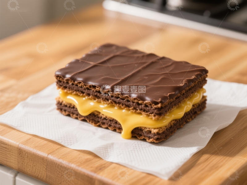 高清大图下载【趣麦麦图】巧克力夹心糕点特写
