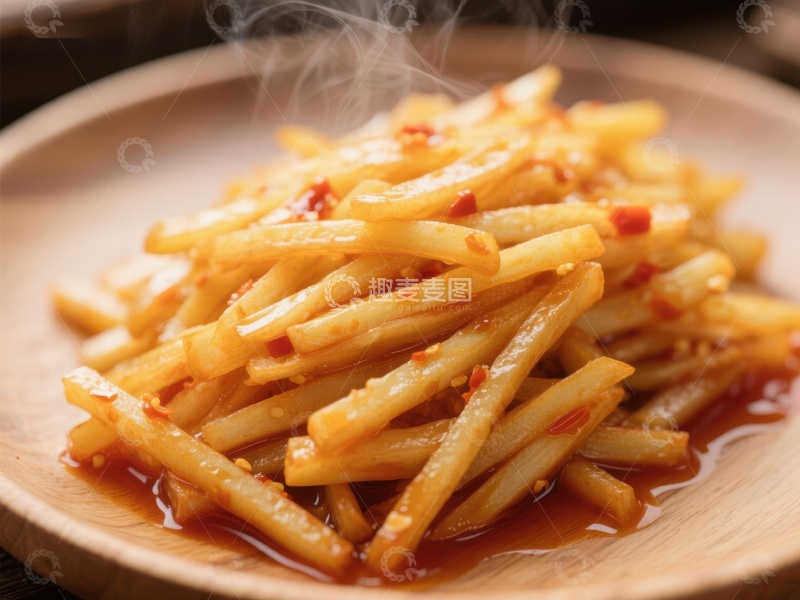 高清大图下载【趣麦麦图】香辣土豆条热气腾腾