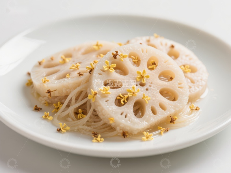 高清大图下载【趣麦麦图】莲藕片配桂花，清新雅致