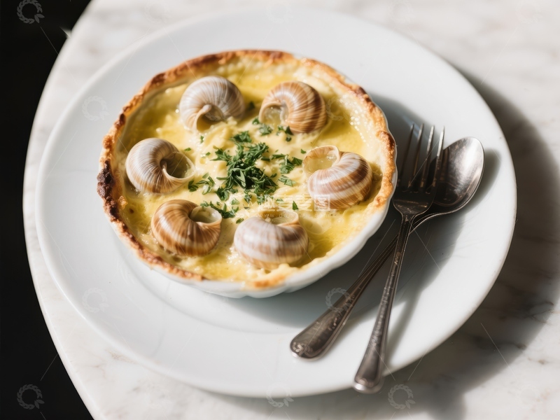 高清大图下载【趣麦麦图】法式蜗牛奶油焗蛋