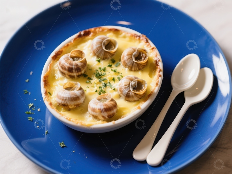 高清大图下载【趣麦麦图】法式蜗牛奶油焗烤