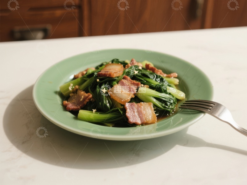 高清大图下载【趣麦麦图】青菜炒肉片，美味家常菜
