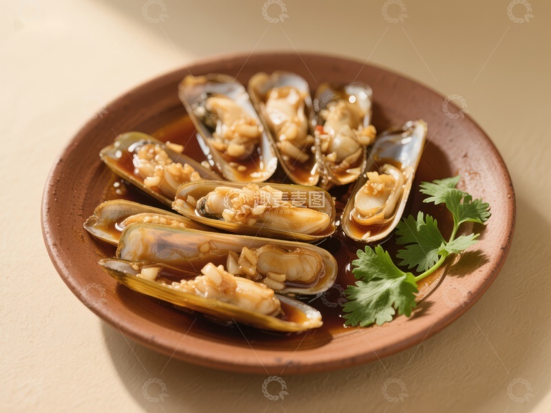 高清大图下载【趣麦麦图】蒜蓉蒸花甲，鲜美可口