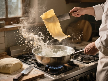 厨师烹饪意大利面