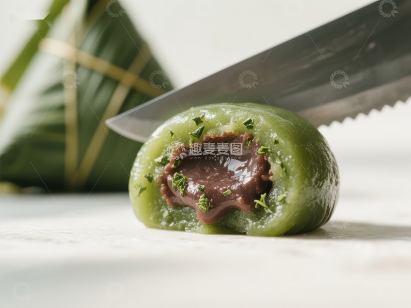 高清大图下载【趣麦麦图】-抹茶外皮甜品切面展示