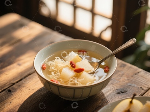 一碗热腾腾的雪梨银耳汤