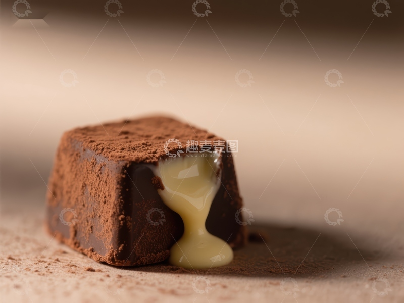 高清大图下载【趣麦麦图】巧克力夹心融化特写