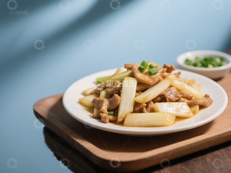 高清大图下载【趣麦麦图】炒肉丝配笋片，清新美味