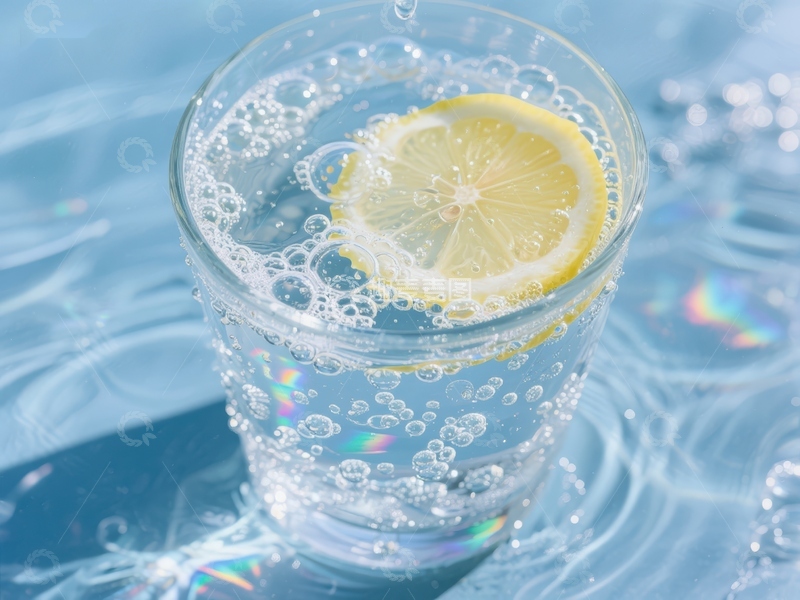 高清大图下载【趣麦麦图】柠檬气泡水清新特写