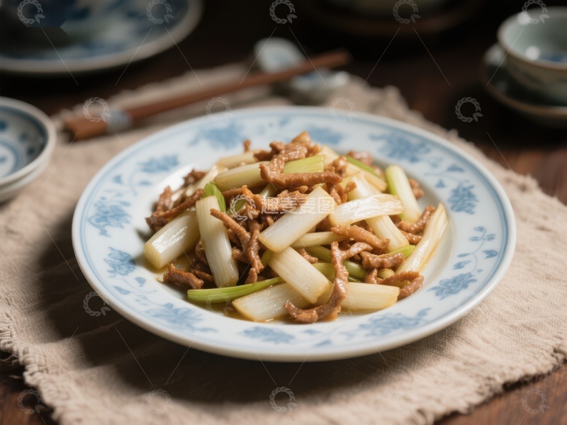 高清大图下载【趣麦麦图】葱爆肉丝，传统中式美味