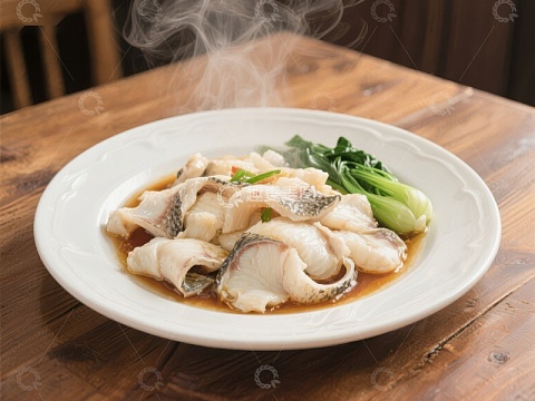清蒸鱼片配青菜