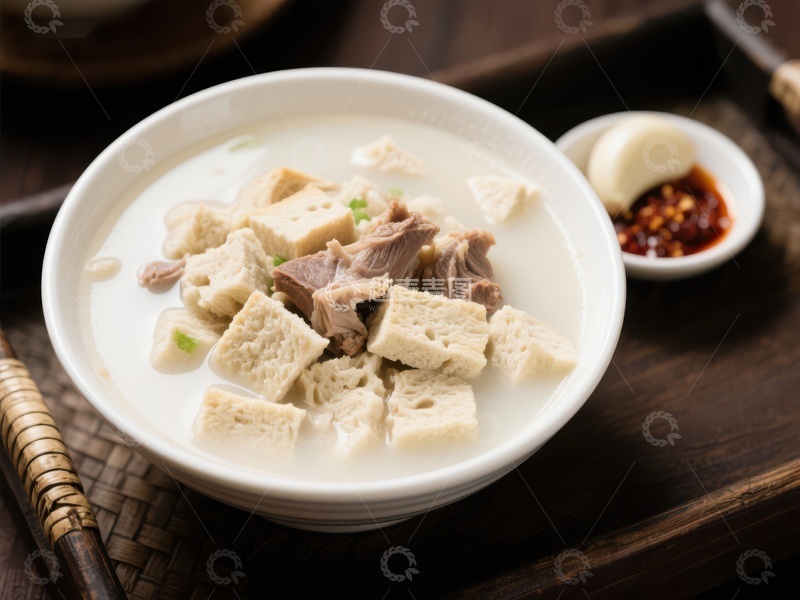 高清大图下载【趣麦麦图】豆腐牛肉汤，清淡美味