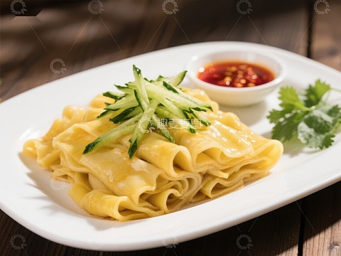 凉拌豆皮配黄瓜丝