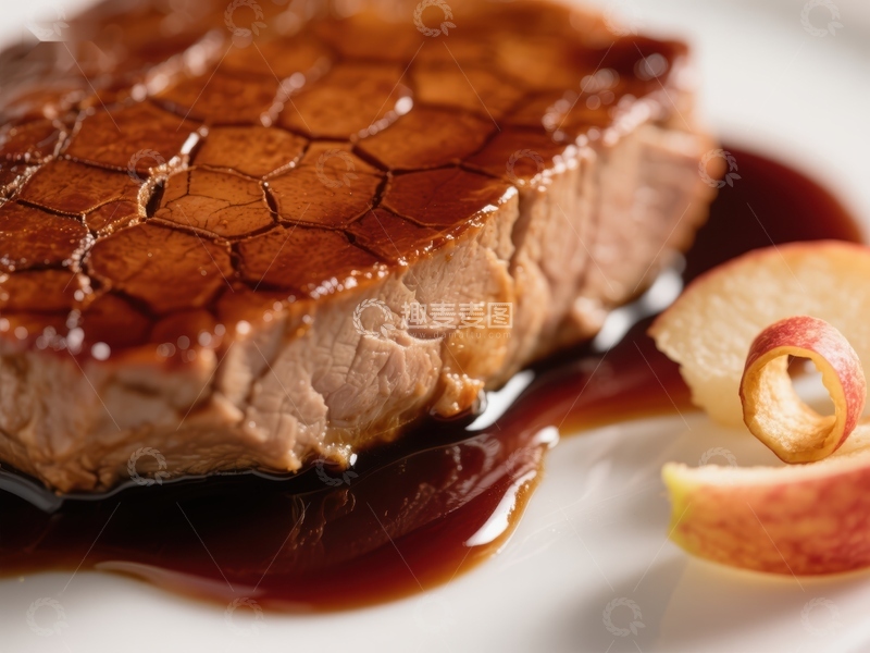 高清大图下载【趣麦麦图】烤鸭胸配苹果片