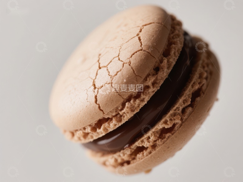 高清大图下载【趣麦麦图】巧克力夹心马卡龙特写