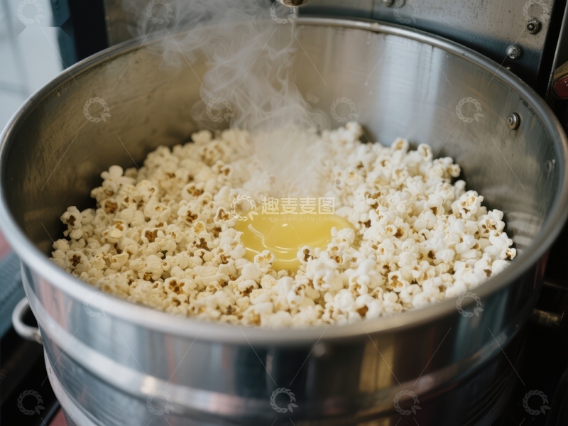 高清大图下载【趣麦麦图】热气腾腾的爆米花与融化的黄油