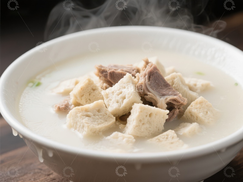 高清大图下载【趣麦麦图】热气腾腾的豆腐排骨汤