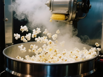 爆米花机弹出新鲜爆米花